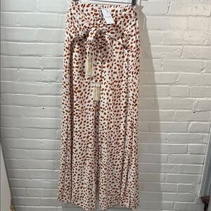 Simplee Apparel Animal Print Pant and Tassel Tie Detail NWT